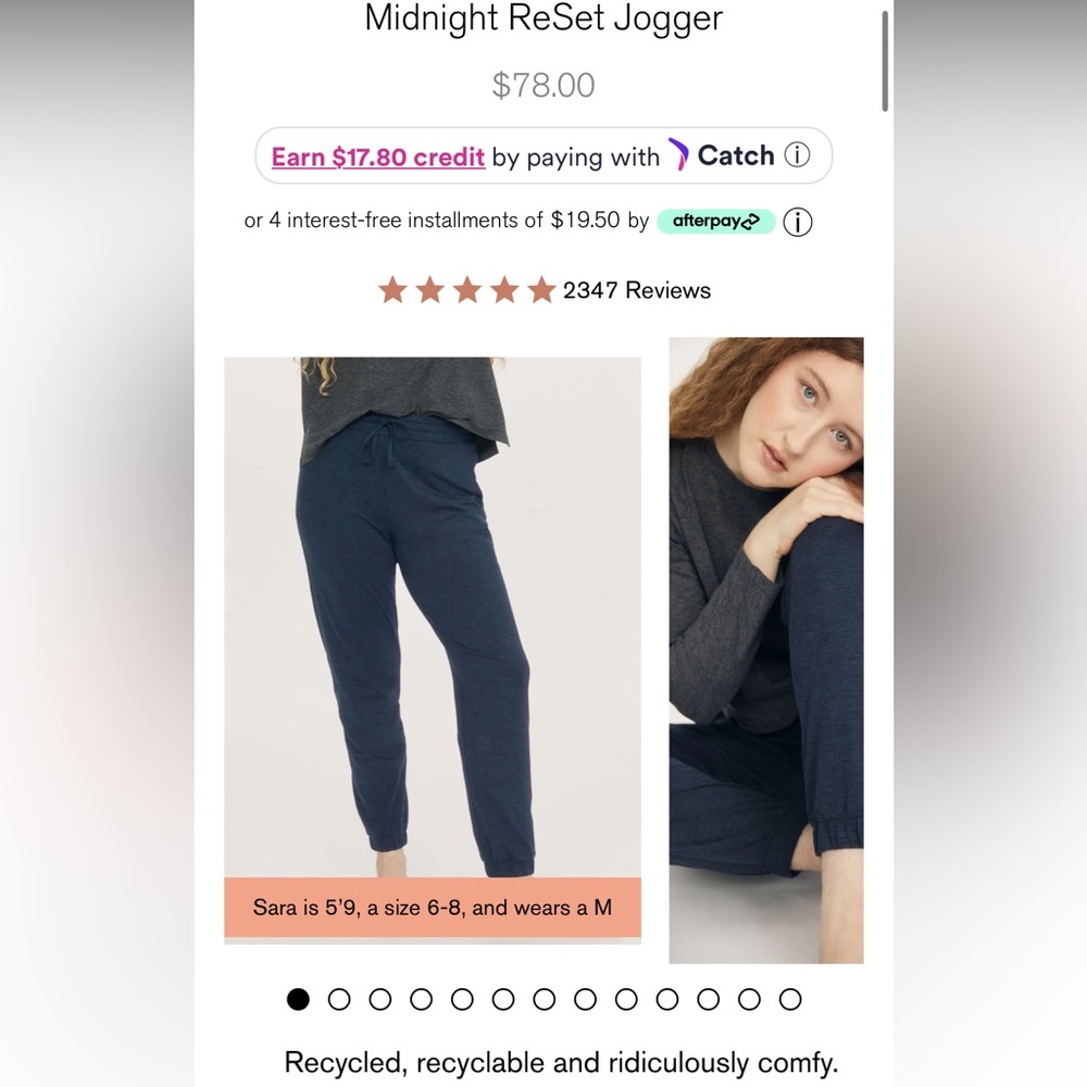 Girlfriend Collective Midnight Reset Joggers- Navy
